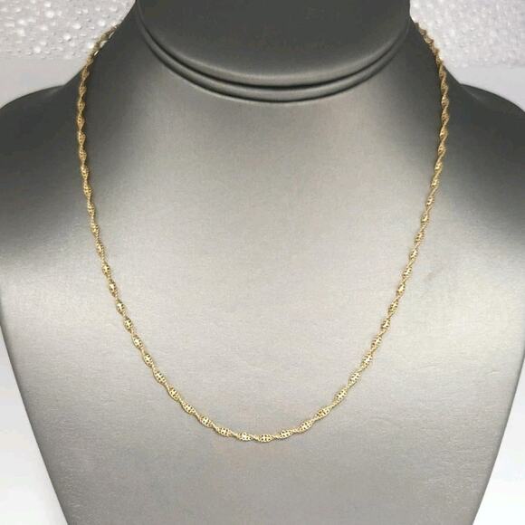 14k Yellow Gold Rope Chain Necklace 18" - Picture 1 of 13